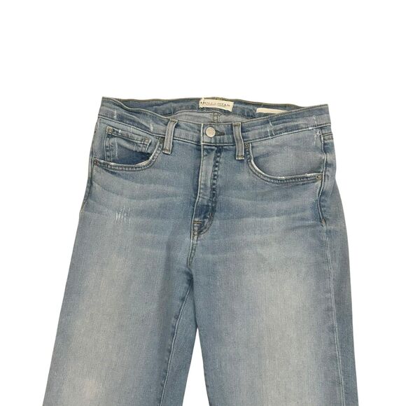 Nili Lotan Jeans Womens 29x32 Blue Celia Flare Leg Made in USA Distressed Denim - Picture 2 of 12